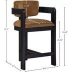Meridian Furniture Tabouret de bar en velours Sacha