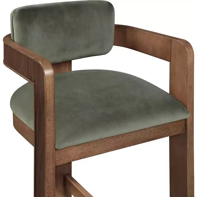 Meridian Furniture Tabouret de bar en velours Sacha