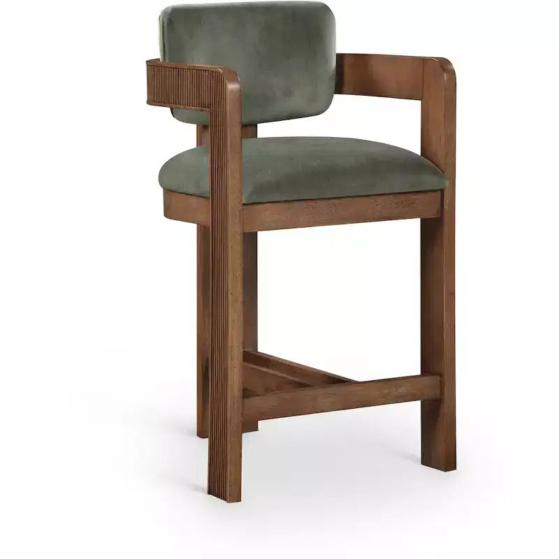 Meridian Furniture Tabouret de bar en velours Sacha