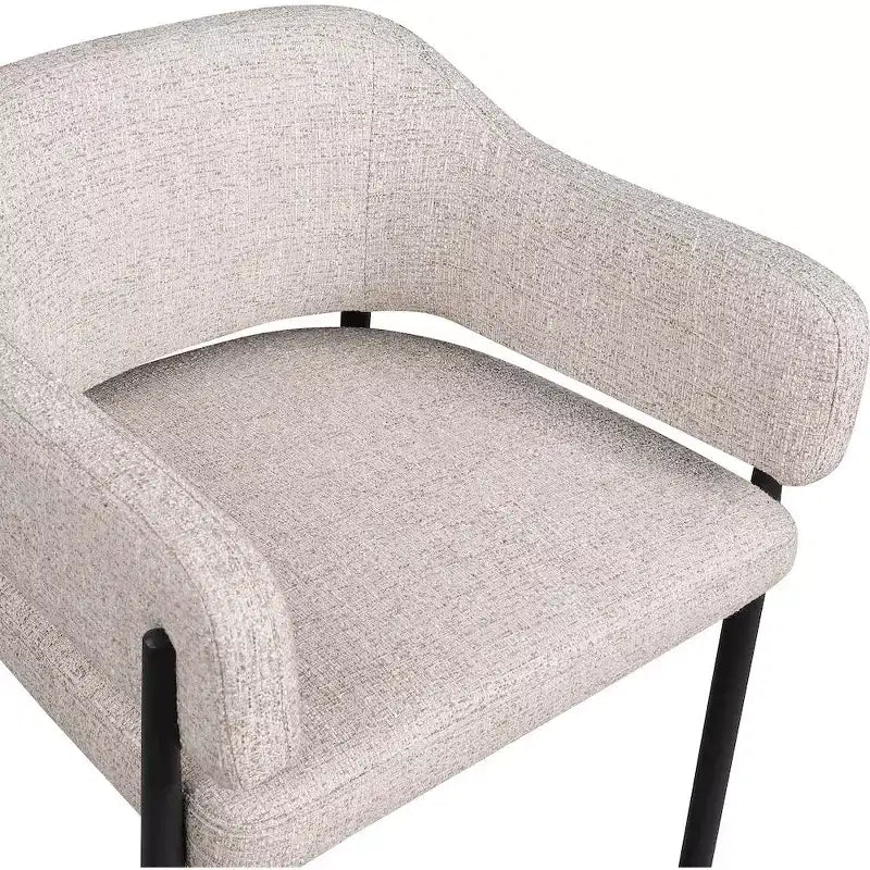 Tabouret de comptoir en tissu rembourré Meridian Furniture Dame, ensemble de 2