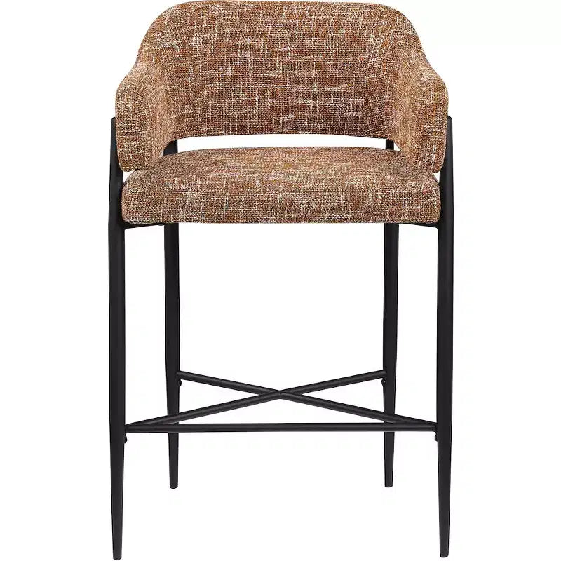 Tabouret de comptoir en tissu rembourré Meridian Furniture Dame, ensemble de 2