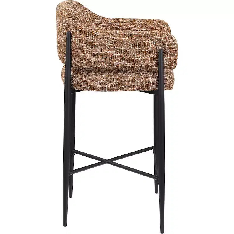 Tabouret de comptoir en tissu rembourré Meridian Furniture Dame, ensemble de 2