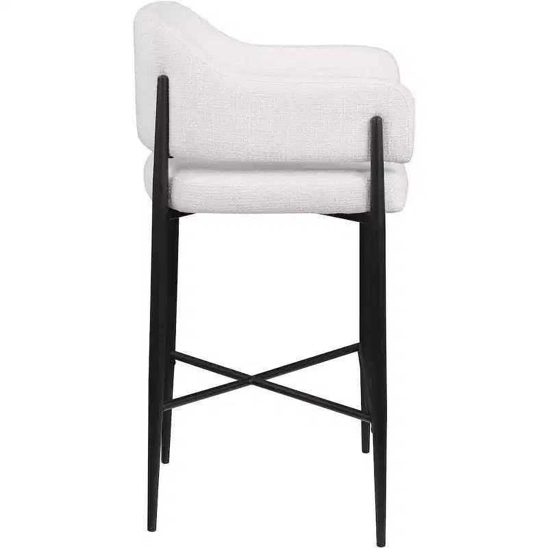 Tabouret de comptoir en tissu rembourré Meridian Furniture Dame, ensemble de 2