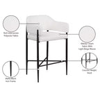 Tabouret de comptoir en tissu rembourré Meridian Furniture Dame, ensemble de 2