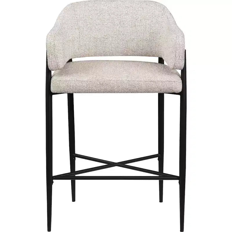 Tabouret de comptoir en tissu rembourré Meridian Furniture Dame, ensemble de 2