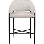 Tabouret de comptoir en tissu rembourré Meridian Furniture Dame, ensemble de 2