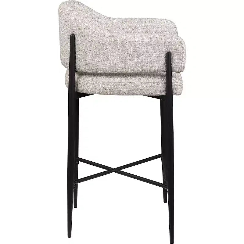 Tabouret de comptoir en tissu rembourré Meridian Furniture Dame, ensemble de 2
