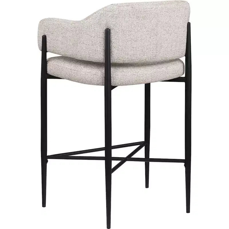 Tabouret de comptoir en tissu rembourré Meridian Furniture Dame, ensemble de 2