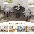 Lot de 4 chaises de salle à manger GustoWave Boucle avec dossier incurvé, assise rembourrée et cadre en bois d'hévéa