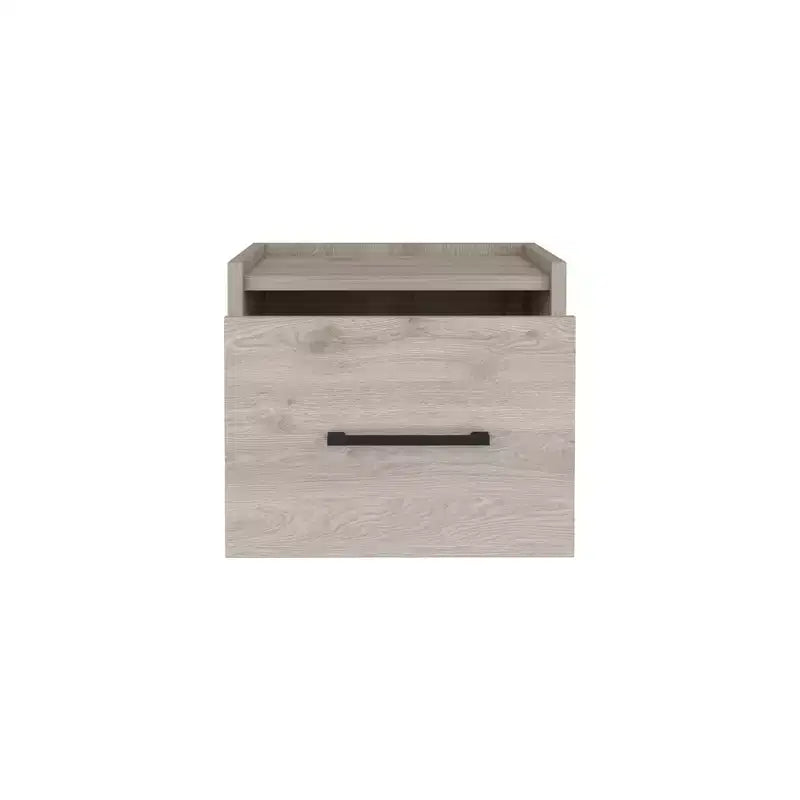 HomeRoots 10 Gray Wood One Drawer Floating Nightstand