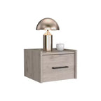 HomeRoots Table de chevet flottante grise en bois à un tiroir, 10 po