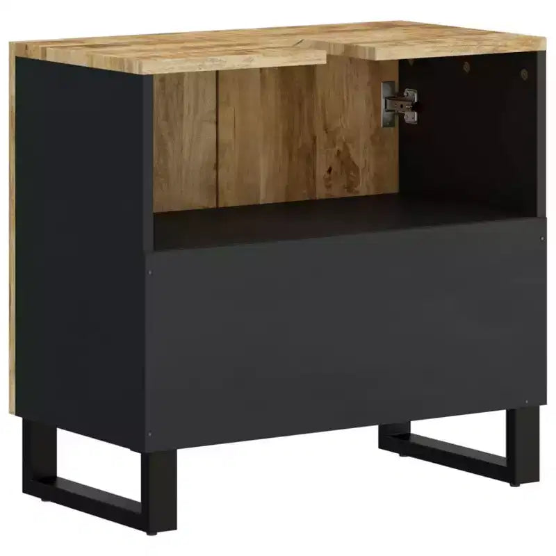 vidaXL Meuble sous lavabo Bois naturel Bois de manguier massif Meuble sous lavabo moyen