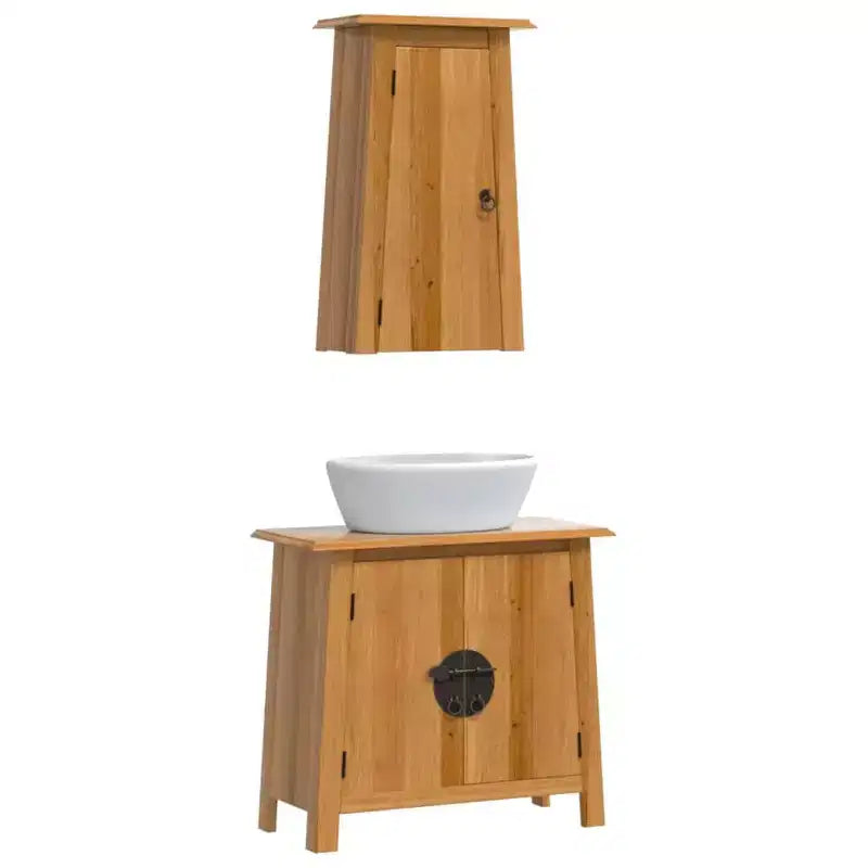 vidaXL Ensemble de meubles de salle de bain Bois Pin massif Moyen