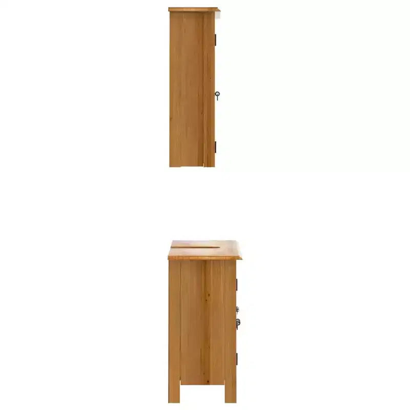 vidaXL Ensemble de meubles de salle de bain Bois Pin massif Moyen