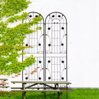 MAYEERTY Lot de 2 treillis de jardin en métal noir antirouille de 220 x 50 cm pour plantes grimpantes
