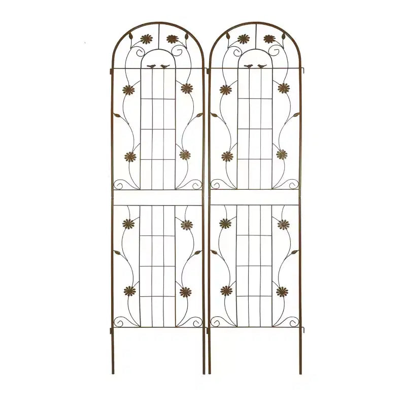 MAYEERTY Lot de 2 treillis de jardin en métal noir antirouille de 220 x 50 cm pour plantes grimpantes