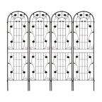 MAYEERTY Lot de 2 treillis de jardin en métal noir antirouille de 220 x 50 cm pour plantes grimpantes