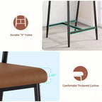 Lot de 2 tabourets de bar à hauteur de comptoir avec accoudoirs, tabouret de bar rembourré avec dossier, siège large et doux, lot de tabourets de bar en métal pour îlot de cuisine, montage facile