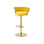 Tabouret de bar réglable pivotant à dossier bas et base dorée