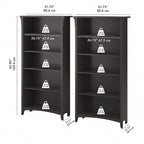 Bibliothèque haute à 5 étagères Salinas (lot de 2) de Bush Furniture