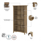 Bibliothèque haute à 5 étagères Salinas (lot de 2) de Bush Furniture