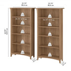 Bibliothèque haute à 5 étagères Salinas (lot de 2) de Bush Furniture