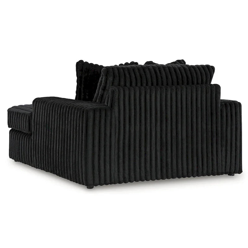 Signature Design by Ashley Midnight-Madness, grande méridienne noire – 163 cm (L) x 173 cm (P) x 104 cm (H)