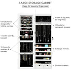 Costway Armoire à bijoux murale avec miroir et lumières LED