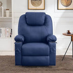 Fauteuil inclinable électrique grand format en cuir MCombo avec massage, chauffage, porte-gobelets, repose-pieds étendu, cuir 7516