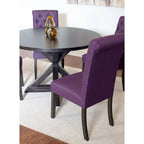 Ensemble de salle à manger rond 5 pièces, ensemble de meubles de salle à manger avec table à manger en croix et 4 chaises rembourrées