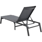 Chaises longues d'extérieur, chaises longues de patio en aluminium avec 5 positions réglables, chaises longues de piscine pliantes inclinables