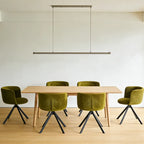 Lot de 2 chaises de salle à manger pivotantes modernes en tissu à dossier bas
