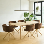 Lot de 2 chaises de salle à manger pivotantes modernes en tissu à dossier bas