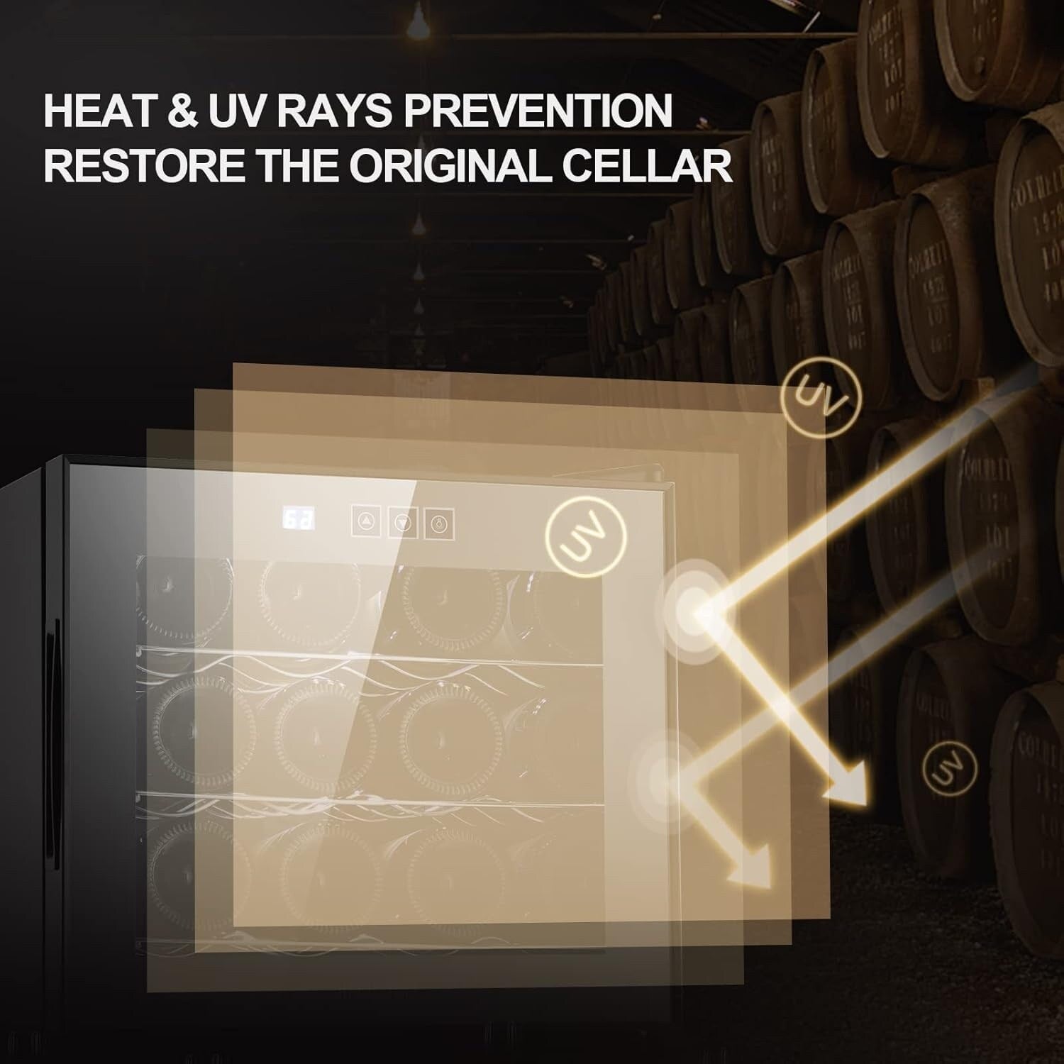 Réfrigérateur Cave à Vin 12 Bouteilles, Mini Cave à Vin (12-19°C), Cave à Vin de Comptoir avec Contrôle de Température Digital