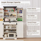 72 Garde-manger de cuisine de style campagnard, armoire de rangement avec portes coulissantes de grange - N/A