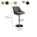 Tabouret de bar pivotant, capitonné en losanges, réglable, cuir PU noir et rouge