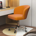 Fauteuil de bureau pivotant élégant en cuir orange