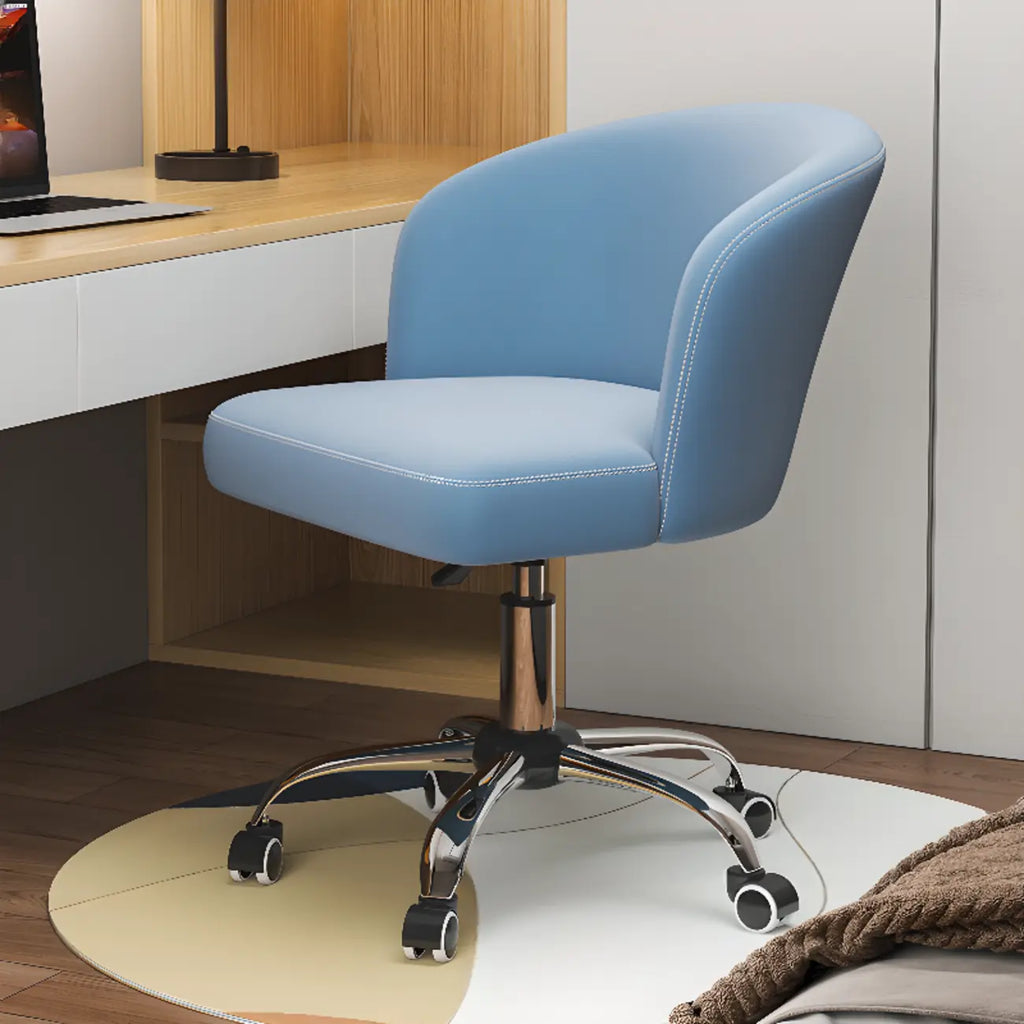 Fauteuil de bureau pivotant élégant en cuir orange