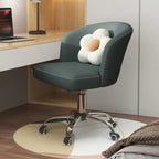 Fauteuil de bureau pivotant élégant en cuir orange