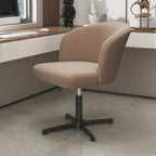 Fauteuil de bureau pivotant élégant en cuir orange
