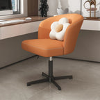Fauteuil de bureau pivotant élégant en cuir orange