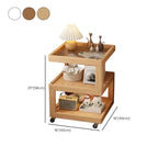 Dessus de table de rangement en bois de noyer à 3 niveaux avec roulettes