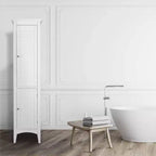 Armoire de Linge à Deux Portes Persiennes Slone - Meuble Élégant pour la Maison