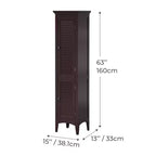 Armoire de Linge à Deux Portes Persiennes Slone - Meuble Élégant pour la Maison