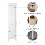 Armoire de Linge à Deux Portes Persiennes Slone - Meuble Élégant pour la Maison