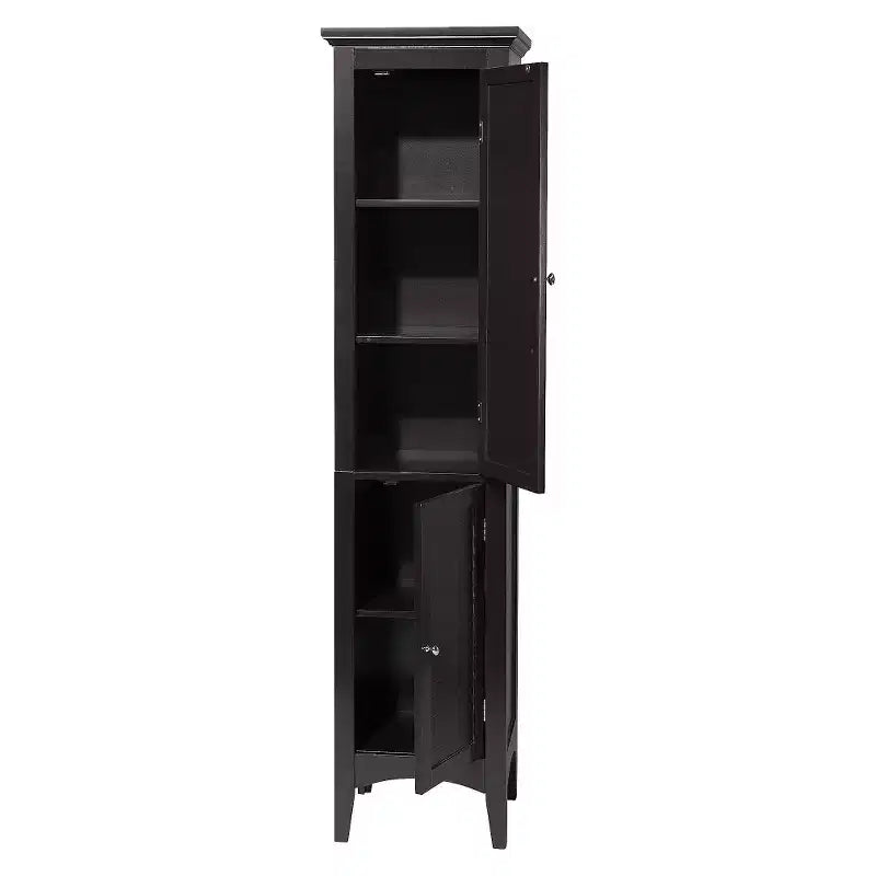 Armoire de Linge à Deux Portes Persiennes Slone - Meuble Élégant pour la Maison