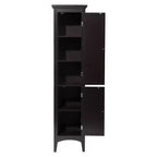 Armoire de Linge à Deux Portes Persiennes Slone - Meuble Élégant pour la Maison