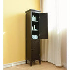 Armoire de Linge à Deux Portes Persiennes Slone - Meuble Élégant pour la Maison