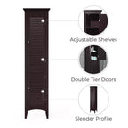Armoire de Linge à Deux Portes Persiennes Slone - Meuble Élégant pour la Maison