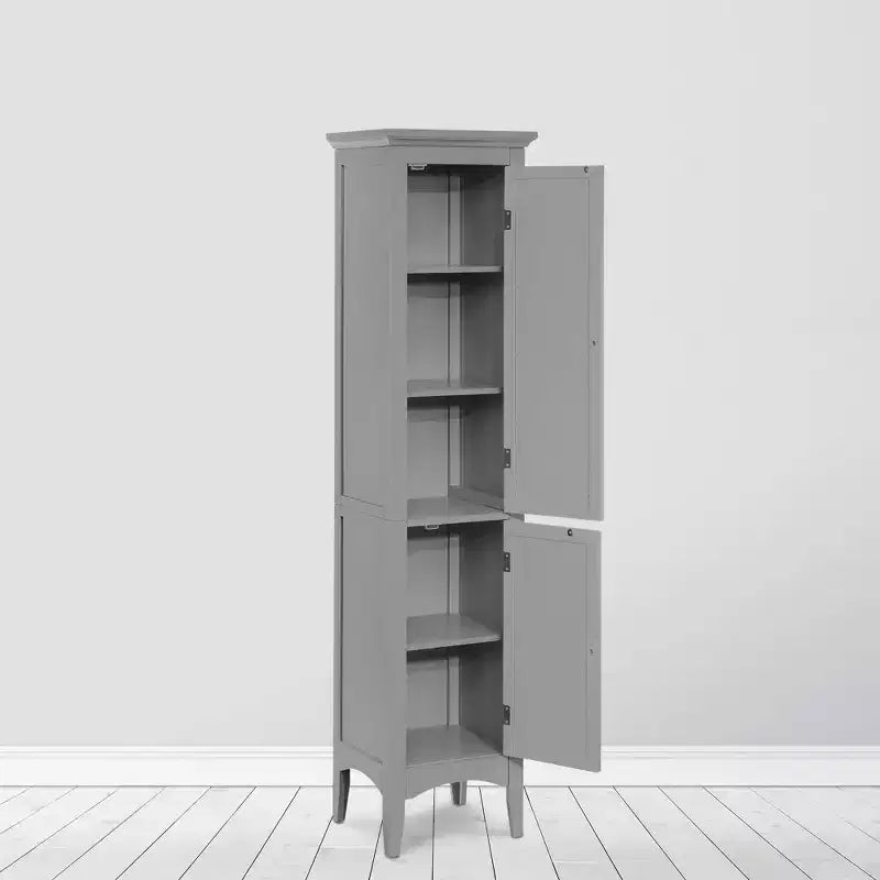 Armoire de Linge à Deux Portes Persiennes Slone - Meuble Élégant pour la Maison